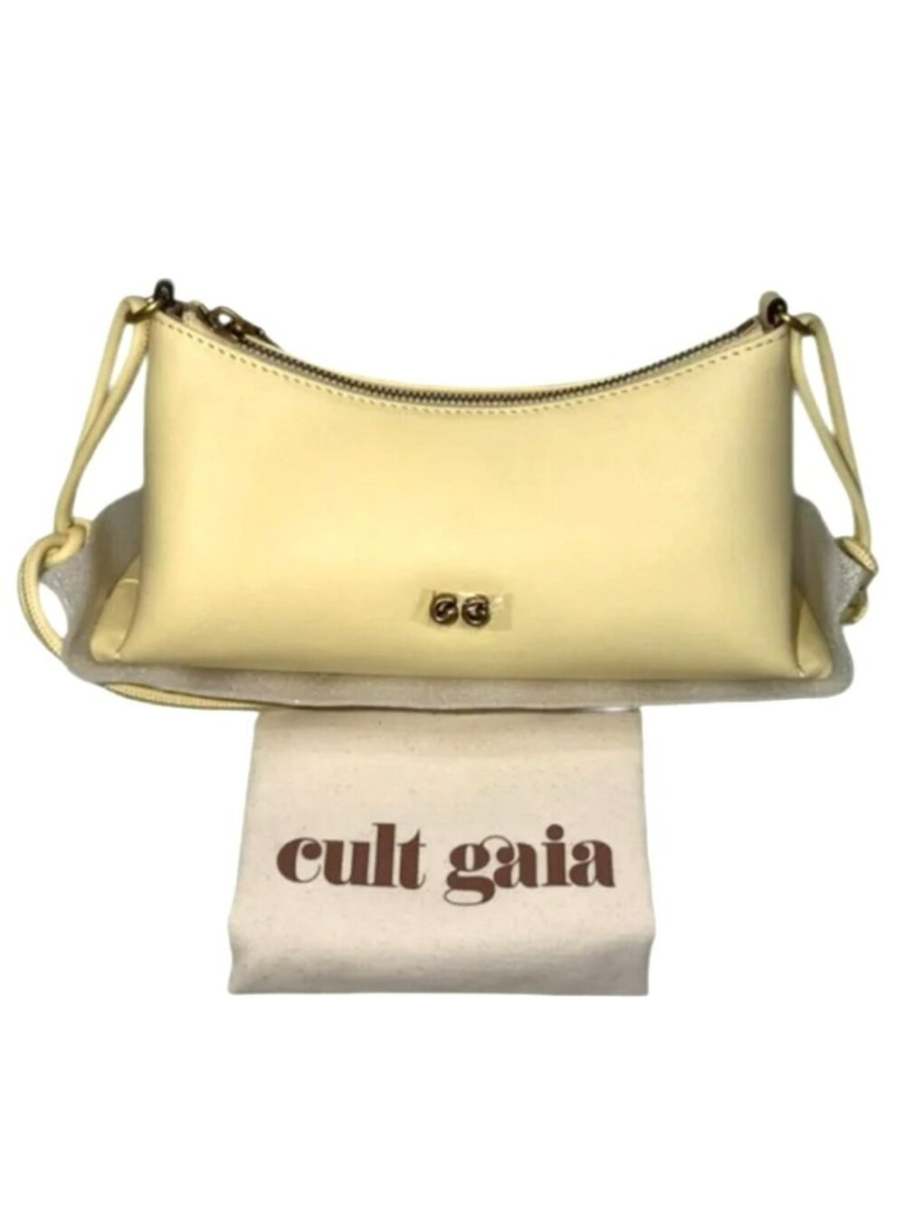 CULT GAIA $498 OSA Shoulder Bag Leather Buttercream Yellow NEW - Picture 6 of 8